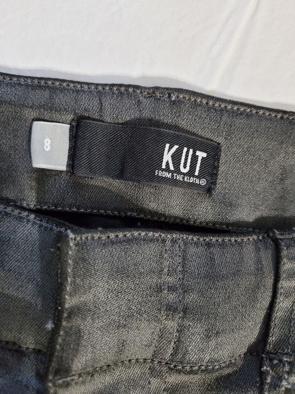 KUT From The Kloth Gray Skinny Pants Size 8 High Rise Stretch Ankle Zip - Picture 2 of 9